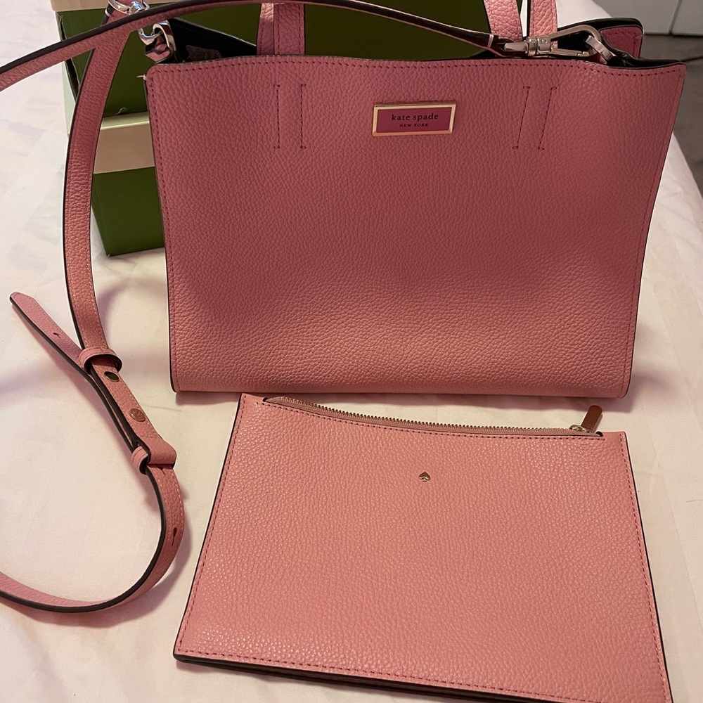 Kate Spade Sam medium pink pebble leather clean